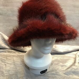 Elegant Red (wine) Faux Fur Women's Hat